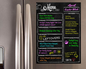 chalkboard menu planner