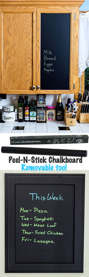 How to Use a Chalkboard Decal on Cabinets, etc
