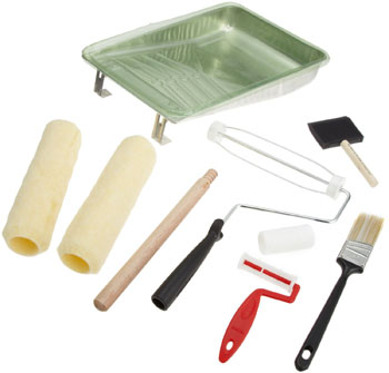 Complete Paint Kit with Rollers, Brushes and Pan