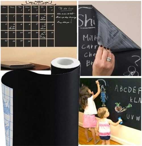 Chalkboard Contact Paper Roll Sticks to Walls, Cabinets, Fridge and More