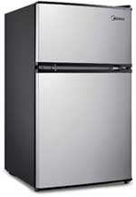 Stainless Steel 2-Door Compact Fridge Freezer