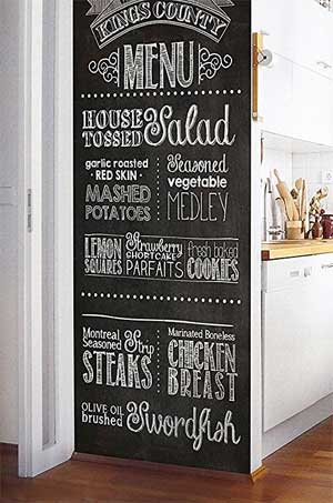 Matte Black Chalkboard Wall with Stick-On Vinyl Decal Instead of Paint