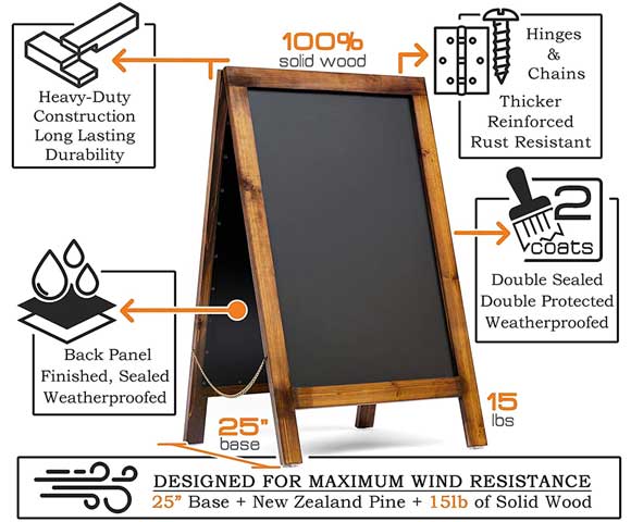 Details about   A-Frame Chalkboard Sign with Eraser & Chalk 